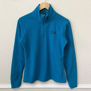 MOUNTAIN HARDWEAR Microchill 2.0 Zip T Fleece Jacket 1/4 Quarter Zip Small Blue